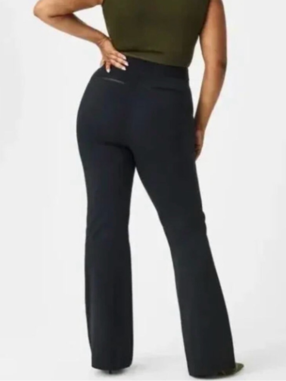 NWT Spanx The Perfect Pant Hi Rise Flare Black Size Petite XL